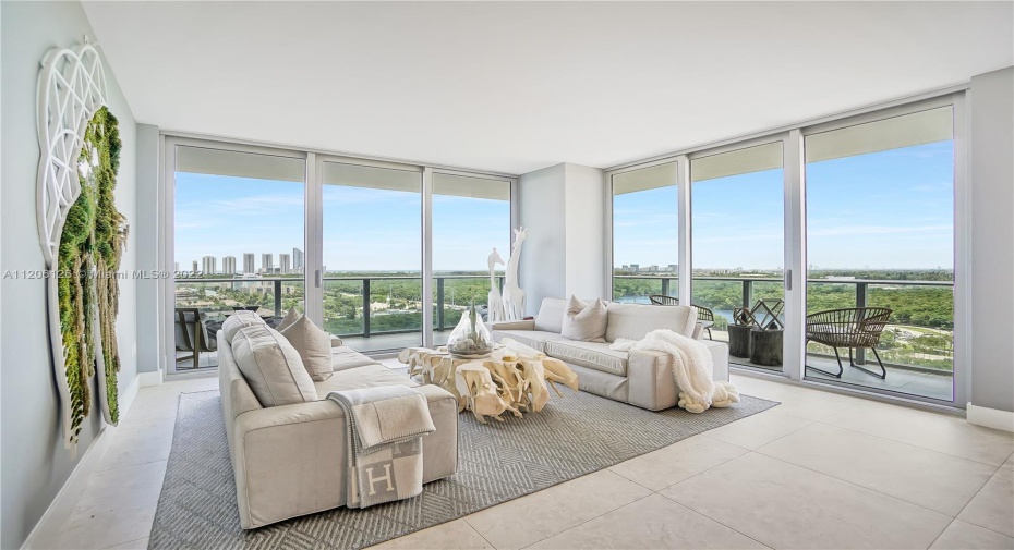 Living Area - East and South Views from 16 floor - Corner Unit  - South Tower