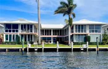 From the water. Unit is in the middle right of center.