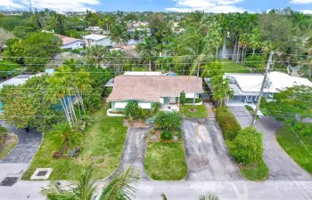 Aerial view of property looking north