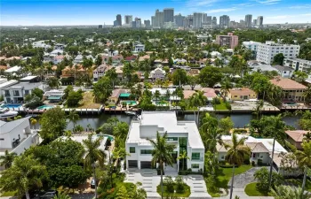 DRONE SHOT FRONT ELEVATION WITH CITY VIEWS