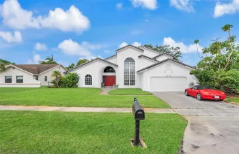 Rendering of house painted white. Current color is blue.