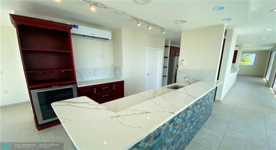 wet bar on second level