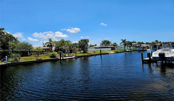 View across the canal from backyard