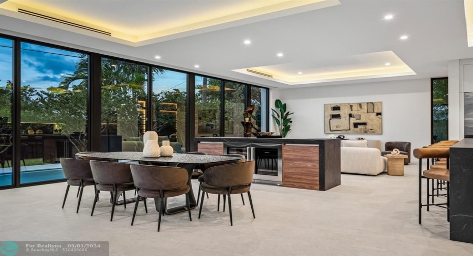 The dining area off the kitchen.