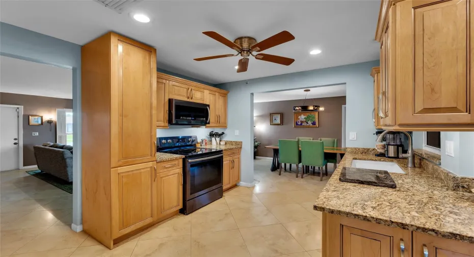 updated kitchen with granite countertops