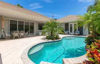 Heated Pool with Fountain