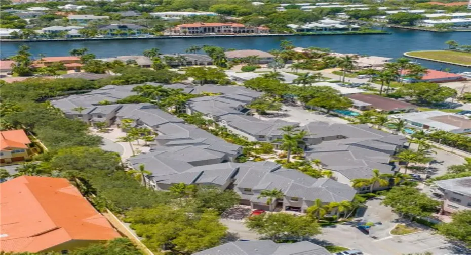 Aerial of Ocean Walk Villas towards Intracoastal Waterway