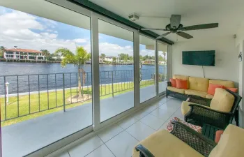 Amazing water views from beautifully enclosed patio with High impact sliders