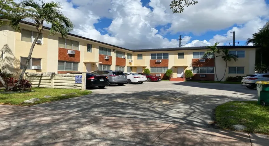 Front of building and parking