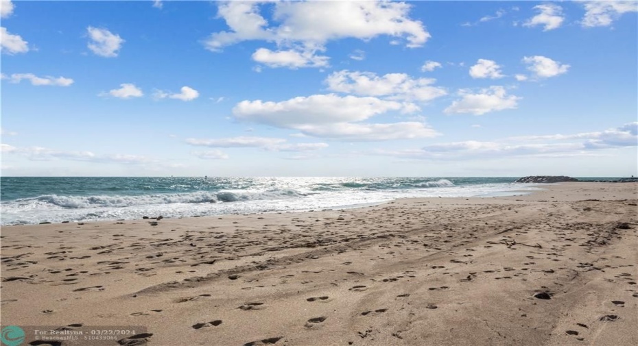 Views of the jetties from the beach directly east of your unit.