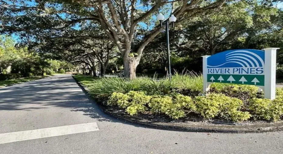 Beautiful shaded entrance to community