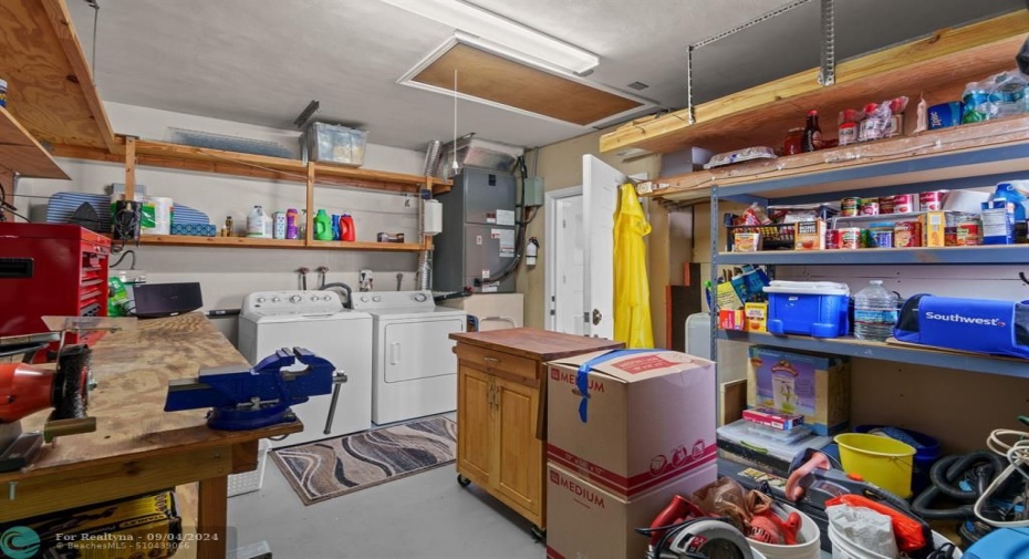 Enclosed garage/Laundry