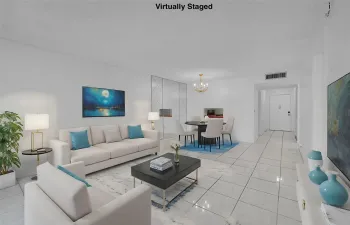 living dining area virtually staged