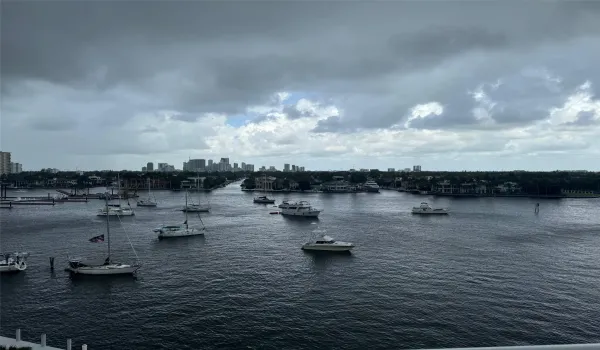 view from balcony, intercoastal and city