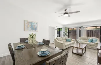 Living Room Dining Room Uniform Porcelain Flooring Throughout No Popcorn Ceilings