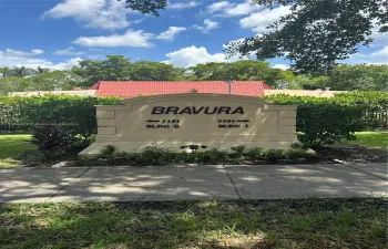 BRAVURA SIGN IN FRONT OF CLUBHOUSE