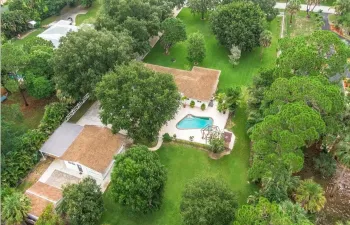 pool between main and guest houses