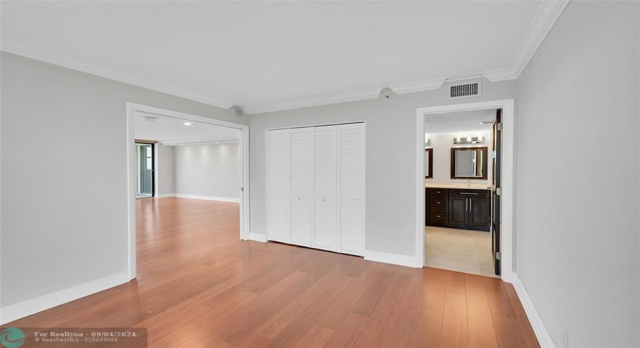 Third bedroom is being used as a den/office with balcony