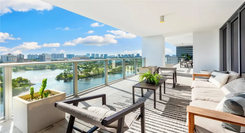 72' Long Private Terrace with Sweeping Views of the Ocean, Intracoastal, Parks & Middle River