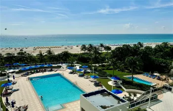 Ocean and pool views from balcony