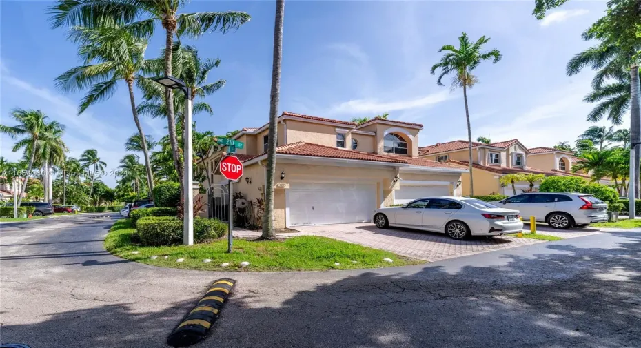 Corner house with 2 car driveway