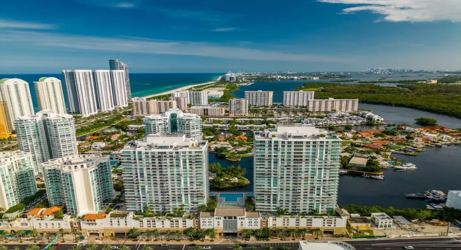 Bigger View of the condo from a Drone