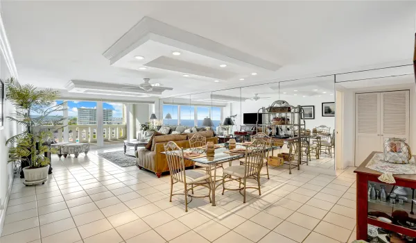 Spacious, Open Living Area, complete w/Impact Sliders Leading to Private Balcony.