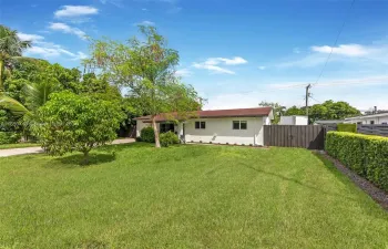 Front yard on an oversized lot