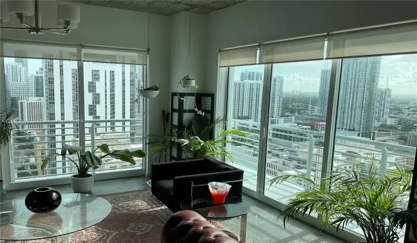 View from living room looking South over Downtown and Brickell.