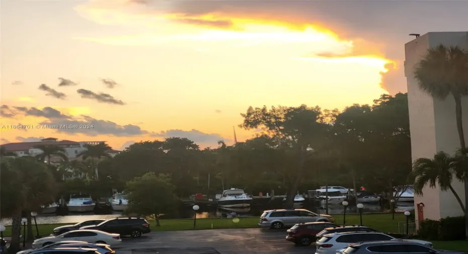 balcony view sunset