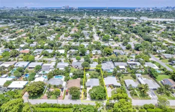 Aerial View of Home with Fort Lauderdale Beach in the Background