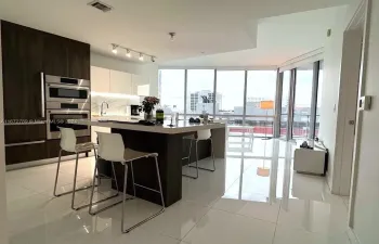 kitchen and living