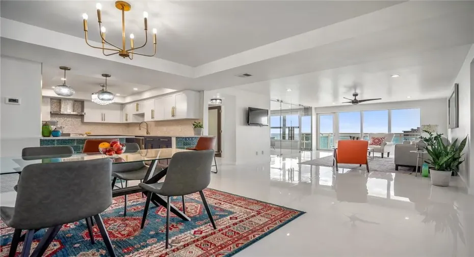 Dining area with ocean views