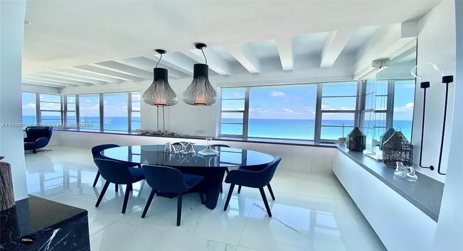 Dining area with unobstructed ocean views