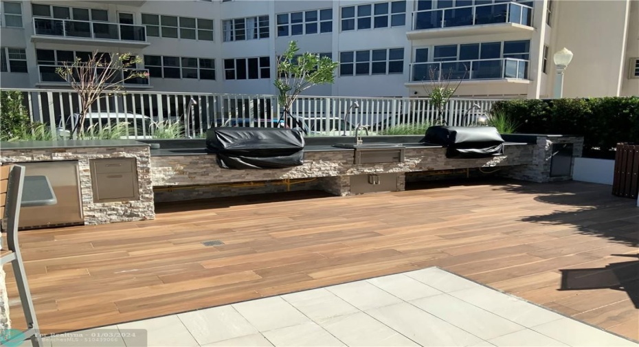 BBQ area of pool deck