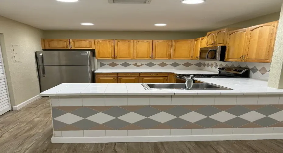 kitchen View. Stainless appliances