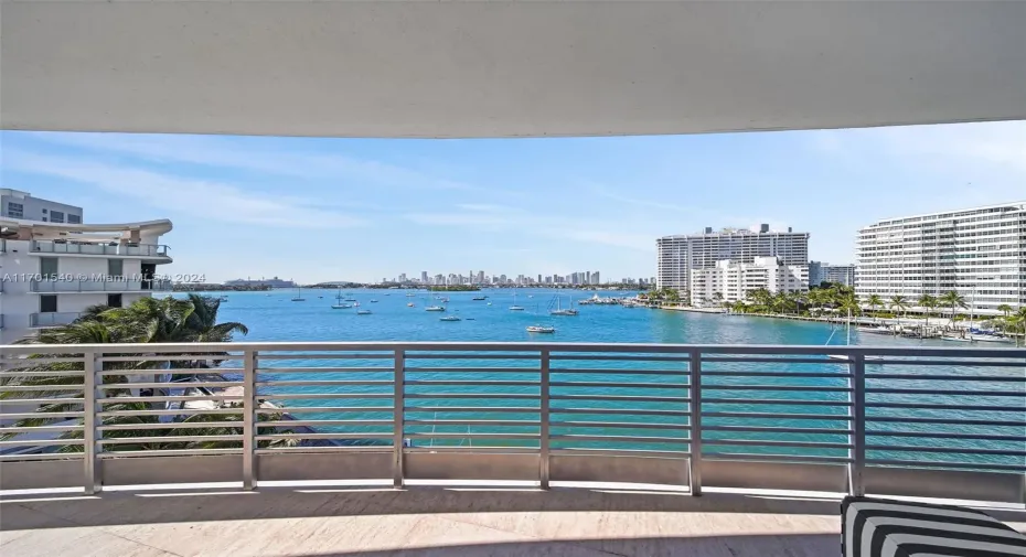 spacious bayfront balcony