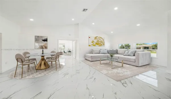 Living and dining room stage