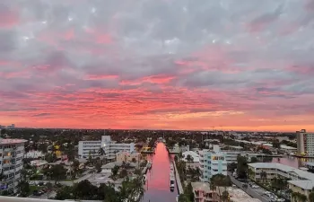 Balcony view sunset