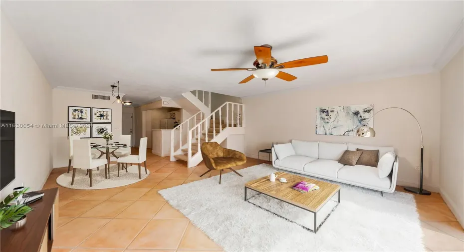 Living and Dining Room - Staging Photo