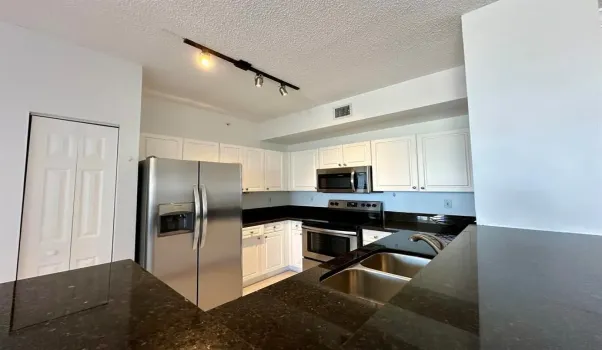 Kitchen with stainless steel appliances