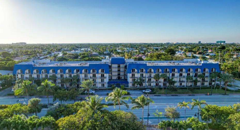 Aerial of the building