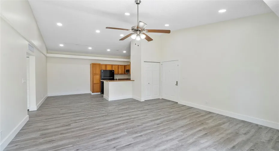 Open Layout dining and living room area.