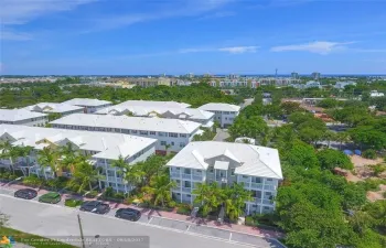 AERIAL VIEW OF CODA COMMUNITY SHOWING ATLANTIC OCEAN LESS THAN 1.5 MILES FROM THE TOWNHOMES.
