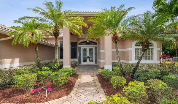 Stunning tropical front door entry
