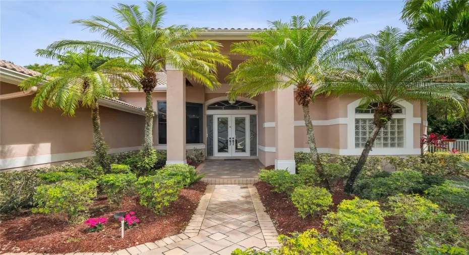 Stunning tropical front door entry
