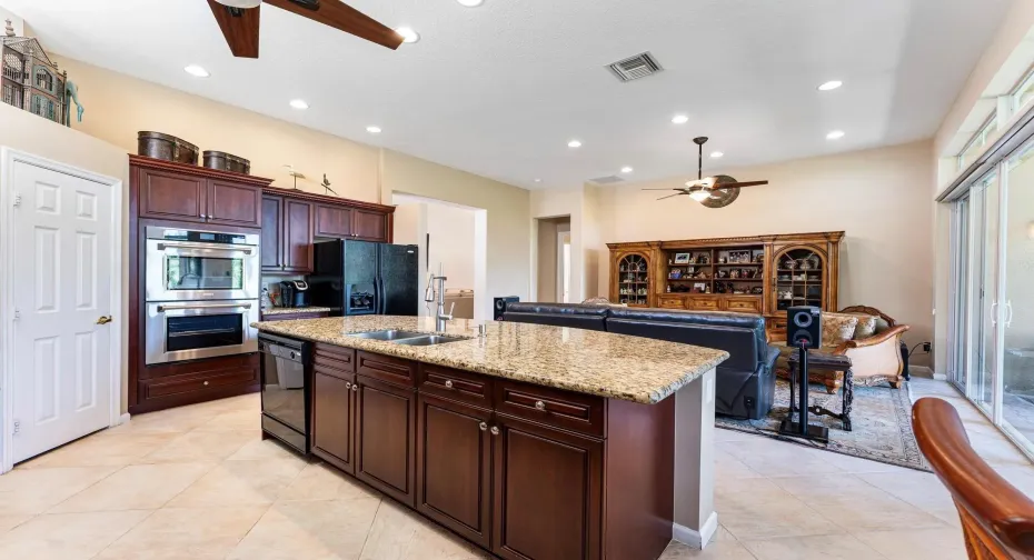 Huge pantry to the left. Wall one microwave Enormous kitchen and family room