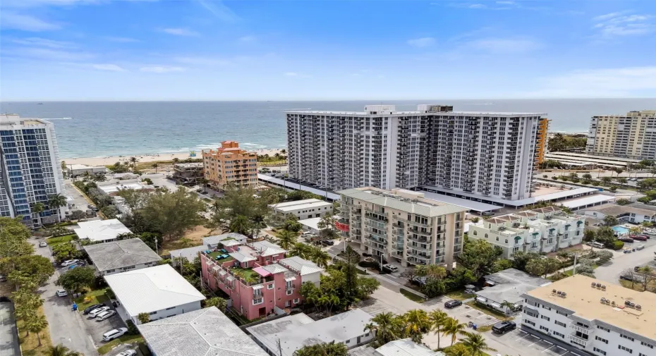 A boutique building within a half block to the beach.