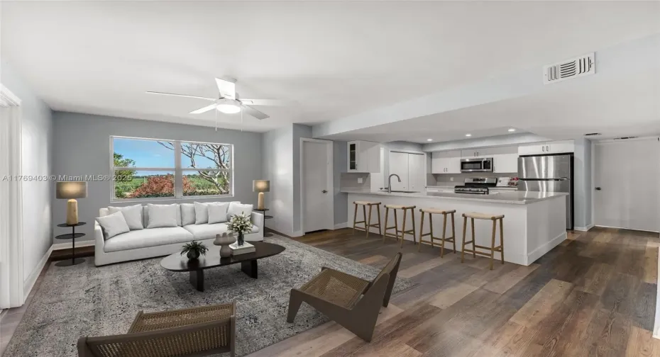 Great Room Overlooks Kitchen and New Patio Deck