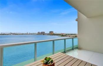 First Floor East Balcony View of Biscayne Bay and Miami Beach to Sunny Isles